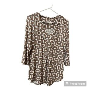 41 Hawthorn Geometric Print Viscose Blouse Top M